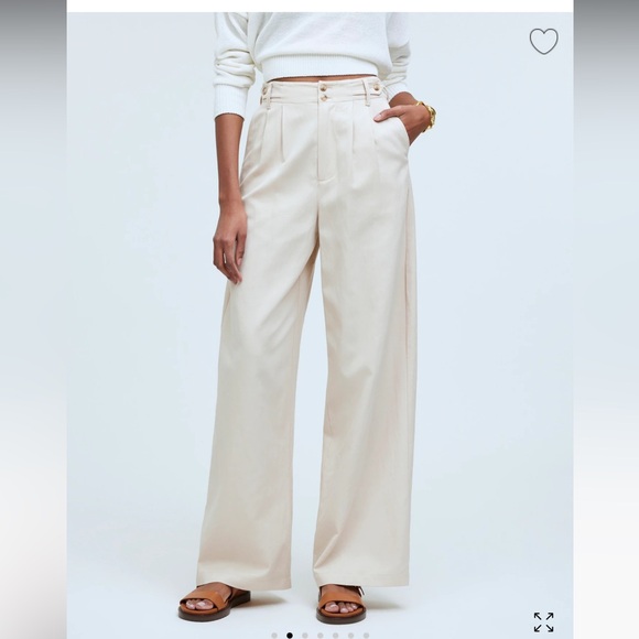 Madewell The Harlow Wide-Leg Pant | Size 8P | Khaki - Picture 11 of 12